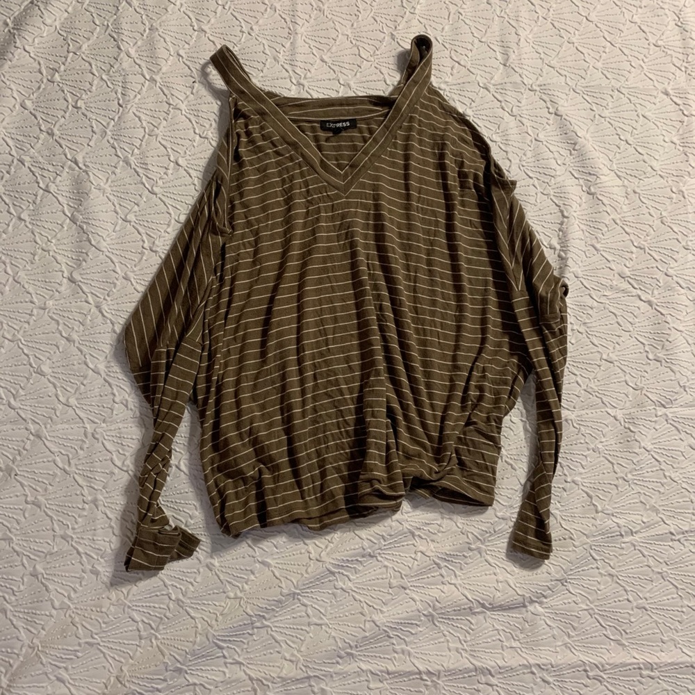 Olive Green Top with Shoulders cut out